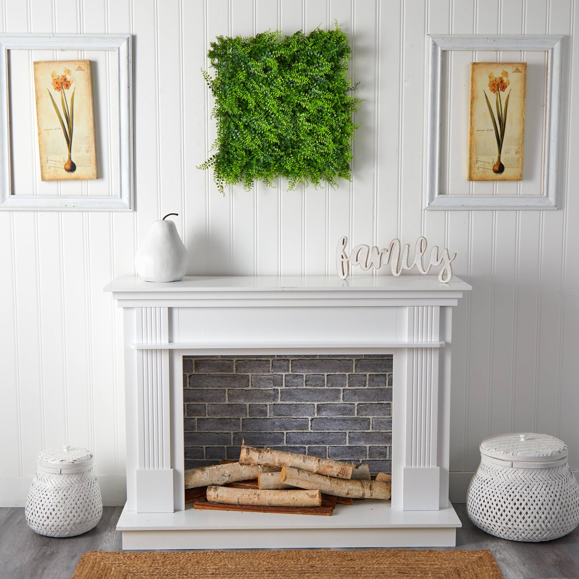 20" Lush Mediterranean Fern Wall Panel